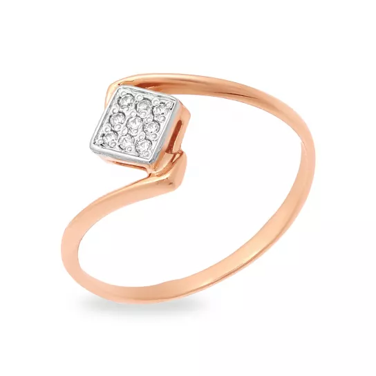 Кольцо с фианитом из золота