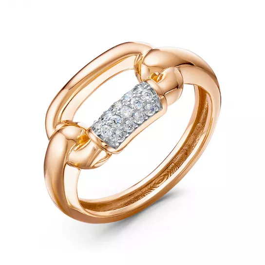 Кольцо с фианитом из золота