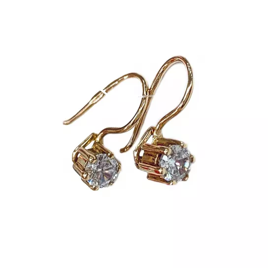 Серьги детские с фианитом из золота