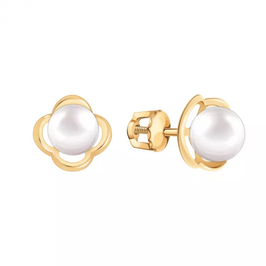Серьги с жемчугом из золота