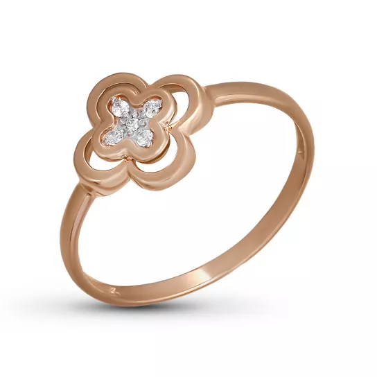 Кольцо с фианитом из золота