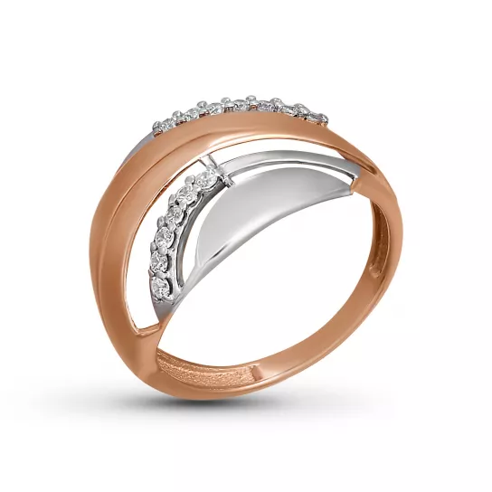 Кольцо с фианитом из золота