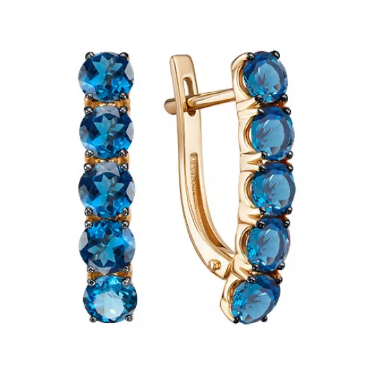 Серьги с топазом из золота