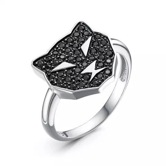 Кольцо с фианитом из серебра