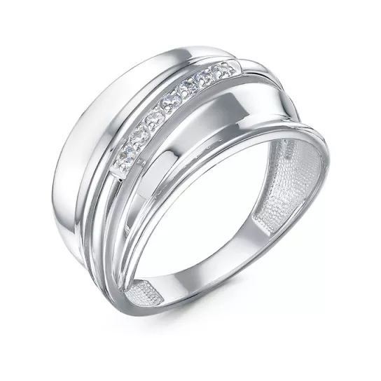 Кольцо с фианитом из серебра