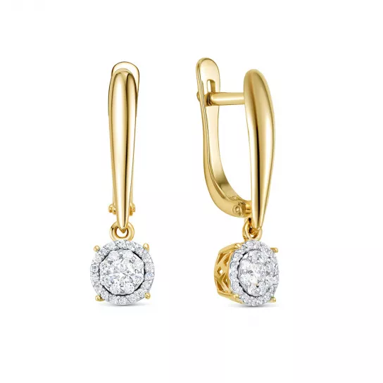 Серьги с бриллиантами из золота