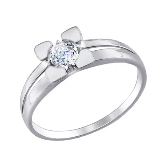 Кольцо с фианитом из золота