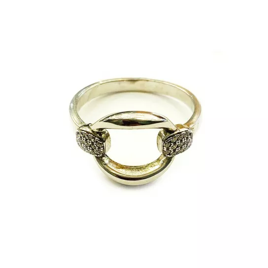 Кольцо с фианитом из серебра