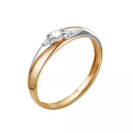 Кольцо с фианитом из золота