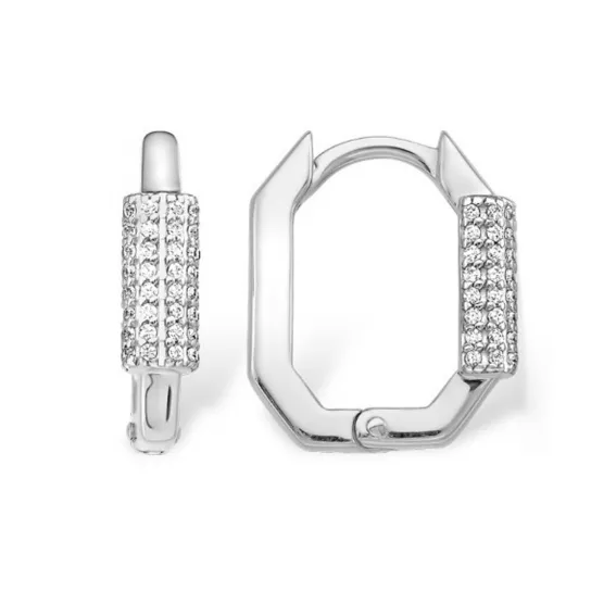 Серьги с фианитом из серебра