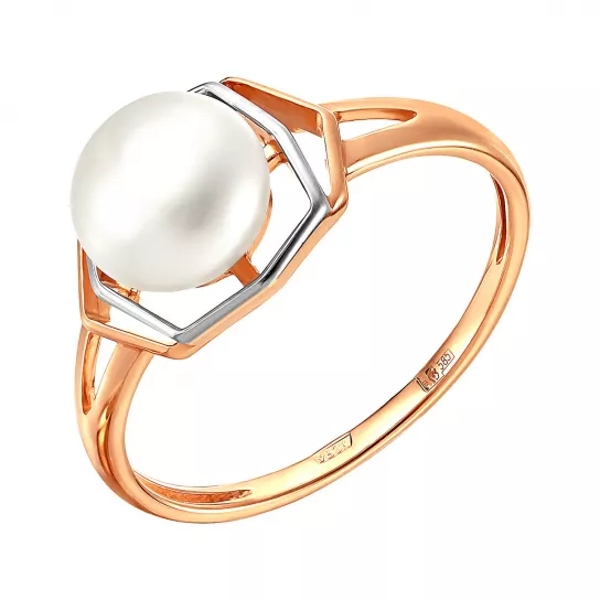 Кольцо с жемчугом из золота