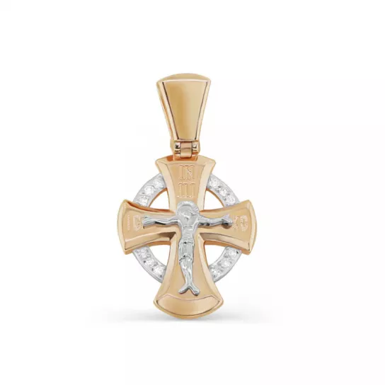 Крест с бриллиантами из золота