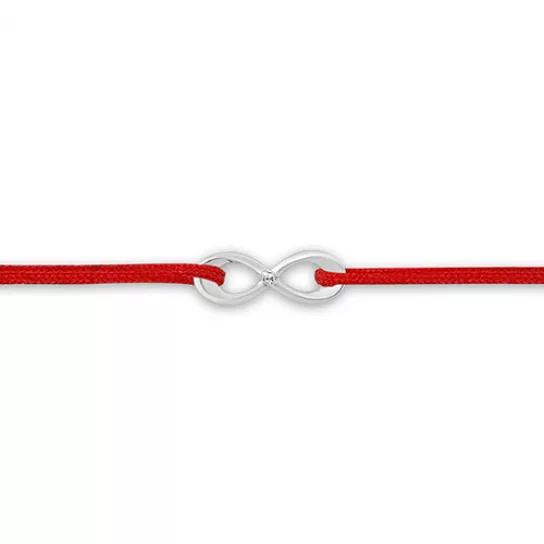 Браслет с фианитом и нейлоном из серебра