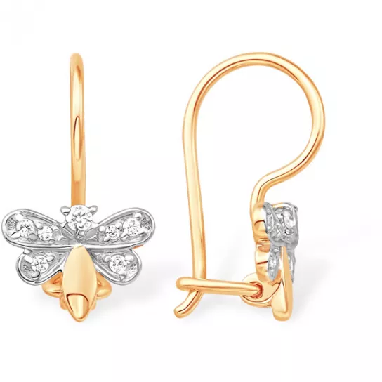 Серьги детские из золота