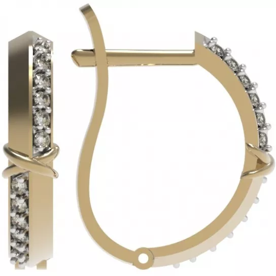 Серьги с фианитом из золота