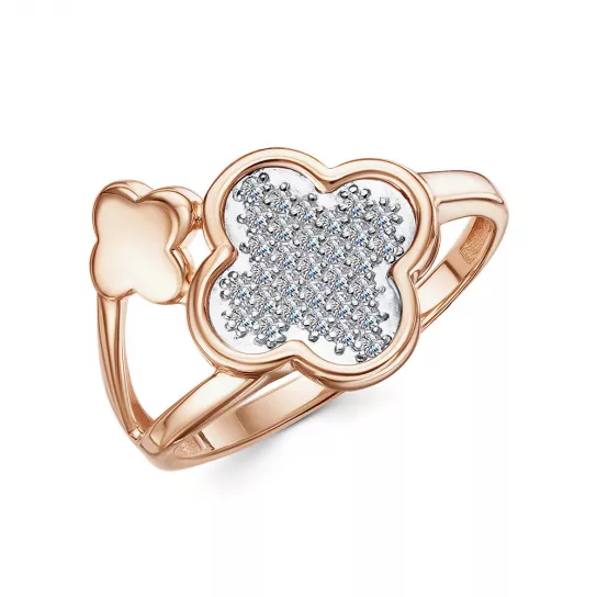 Кольцо с фианитом из золота