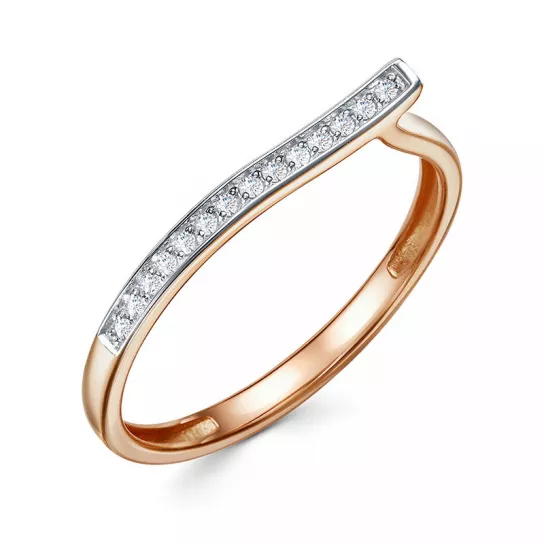 Кольцо с фианитом из золота