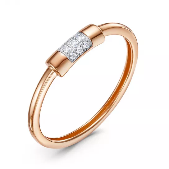 Кольцо с фианитом из золота