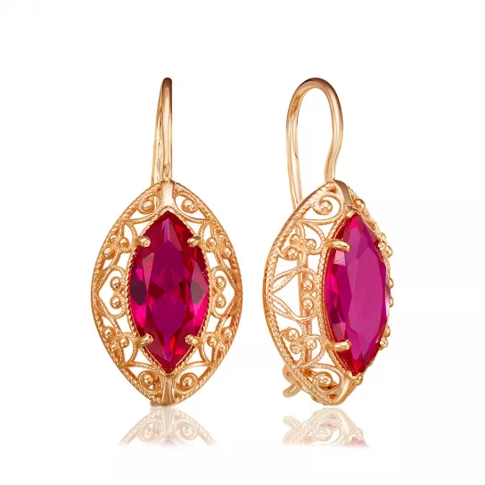 Серьги с корундом из золота