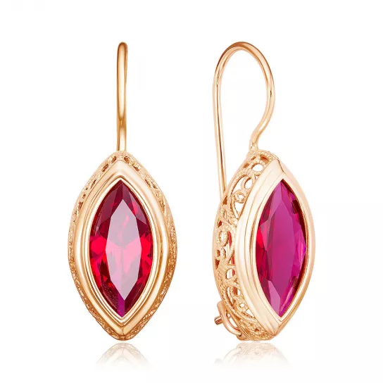 Серьги с корундом из золота