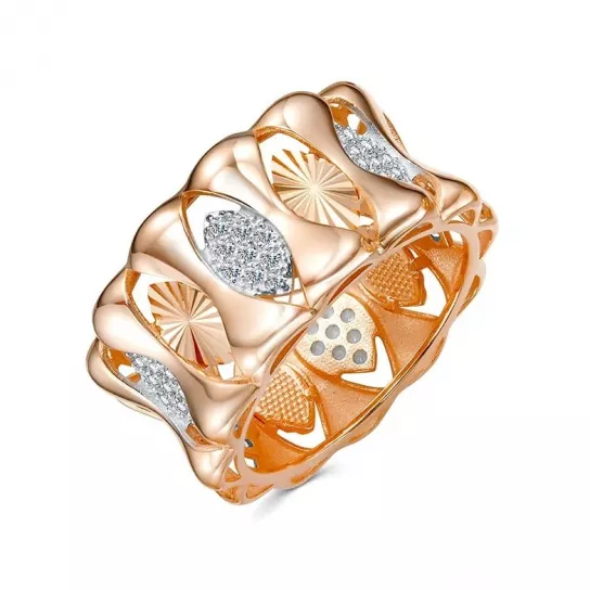 Кольцо с фианитом из золота