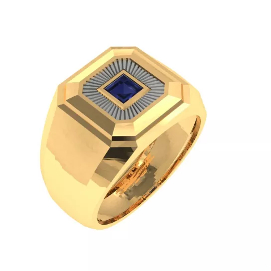 Кольцо-печатка с корундом из золота