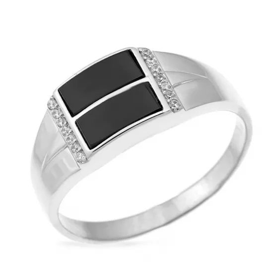 Кольцо-печатка с эмалью из серебра