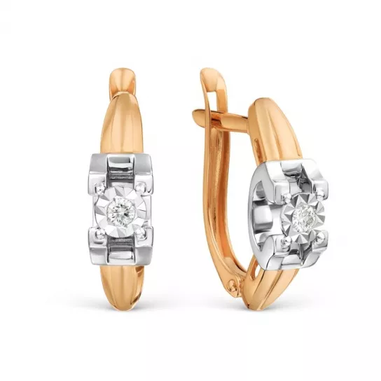 Серьги с бриллиантами из золота